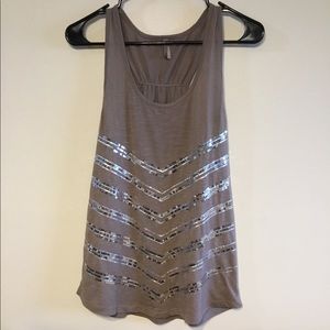 Light brown sequin tank top